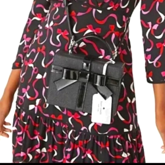 Kate Spade Crossbody Handbag Wrapping Party Gift Box Black Glitter - Picture 3 of 16